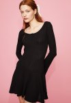 Ribbed Jersey Dress - Black