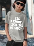 Yes I Know I Look Like My Daddy"letter Print T-shirt- Engaging Visuals Casual Short Sleeve T-shirts For Boys - Cool Lightweight