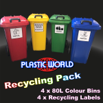 Recycling Bins 4 X 80L Pack