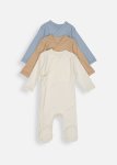 Wide Rib Organic Cotton Zip Sleepsuit 3 Pack