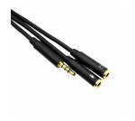 GIZZU Audio 1 X 3.5MM Male To 1 X 3.5MM Female MIC + 1 X 3.5MM Female Headset Jack Adapter Cable