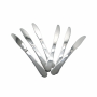 6 Piece Stainless Steel Dinner Forks With Long Handle Silver Steak Forks