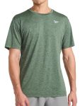 Reebok Men's Showdown Short Sleeve Crewneck T-Shirt Standard Fit Lightweight Stretch Poly Space-dyed Cool Touch Jersey Duck Gree