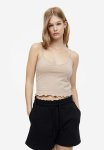 Cropped Strappy Top - Light Beige