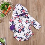 White And Purple Floral Longsleeve Romper 3-6M