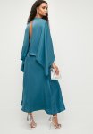 Satin Cape Midi Dress - Mallard Blue