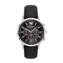 Emporio Armani Chronograph Black Leather Men's Watch - AR11431