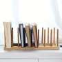1pc Bamboo Book Storage Rack Portable Assembly Bedside Desk Book Storage. Multifunctional Storage Rack