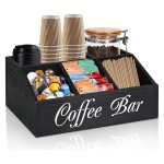 1PC Coffee Station Organizer Coffee Bar Counter Organizer Wood Coffee Pods Holder Desktop Storage Box Coffee And Tea Condiment S
