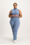 Melissa Ribb Sleeveless Jumpsuit - Blue - XL