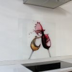 Parrot Decorative Glass Wall Tile 598 X 650 X 6MM Wine Glasses