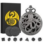 MINI Dnd Dice Set Steampunk Hollow Octopus Pocket Watch Shell Case 7PCS Polyhedral Metal D&d Dice Set Dnd Gifts With Gift Box Ro