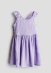 Flounce-trimmed Jersey Dress - Lilac