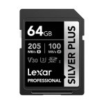 Lexar 64GB Professional Uhs-i Sdxc Memory Card 205MB S Silver Plus Series