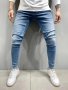 Men's Casual Skinny Jeans Chic Street Style Medium Stretch Denim Pants