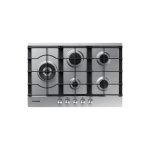 Samsung 75 Cm 5 Burner Gas Hob With A 60 Cm Cut Out Stainless Steel Finish.