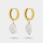 Goldair Gold Plated Sterling Silver Baroque Freshwater Pearl Womens Drop Earrings