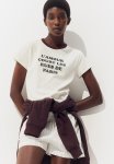 Fitted Cotton T-Shirt - Natural White paris