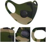 Reusable 3D Structured Unisex Dual Layer Face Masks With Breath Valve Colour Camo Military Green