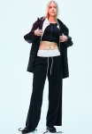 Wide Pull-on Trousers - Black