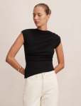Eleni Asymmetric Knit Top - XL Black