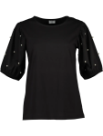 Pearl Puff Sleeve Top - XXL Black