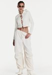 Ribbed Tie-front Top - White