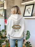 Lightening Leopard Summer Hoodie - White - Large