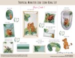 Cot Duvet Bedding Tropical Monster Leaf Lion King Set