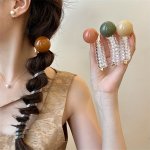 Chic Japanese-inspired Spiral Hair Tie - Acrylic Cute & Sweet Ponytail Holder For Women And Girls