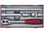 Teng Tools 5 Piece 1/2 Drive Ratchet & Accessories Set Tool Tray With 72 Teeth Ratchet - TT1205