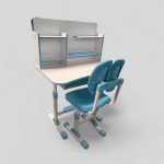 Adjustable Kids Study Desk And Chair Set - Blue