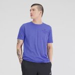 New Balance Men's Graphic Impact Run Ss Tee - Marine Blue Heather - Md