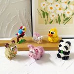 Cartoon Pet Parrot Panda Yellow Duck Hamster Building Block Model Three-dimensional Assembly Toy Christmas Birthday Gift