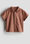 Linen-blend Shirt - Brown
