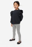 Leggings - Black Dogtooth Patterned