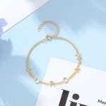 CBA104707G - Gold Plated Sterling Silver Letter Bracelet
