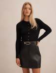 Palmer Pu Mixed MINI Dress - 16 Black