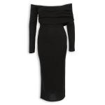 Black Off Shoulder Knit Dress
