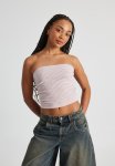 Gathered Bandeau - Pink Stripe