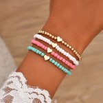 4PCS Retro And Fashion Glass Beads Bracelets For Birthdays Anniversaries And Graduation Christmas Gifts