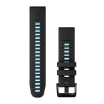 Garmin Quickfit 22 Mm Watch Band - Black cirrus Blue Silicone Band