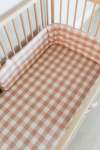 Pretty As A Peach Washed Cotton Cot Bumper - Cover & Inner
