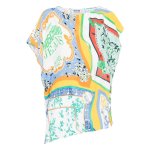 Detailed Printed Short Sleeve Blouse -multi