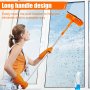 1SET Window Cleaning Squeegee Kit With 2 Cleaning Pad Squeegee Window Cleaner With 189.99CM Extension Handle Portable Window Washer Squeegee Flexible Window Cleaning Tool