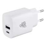Rapid Charge Series 20W+18W Dual USB And Type-c Wall Charger - White PR-8041-WT