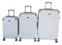 White Abs 3-PIECE Luggage Set With Spinner Wheels Telescoping Handle & Lock