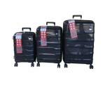 Smte Unbreakable Travel Luggage 3 Piece Suitcases Spinner Black With Keychain