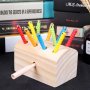 Magnetic Wooden Catching Insects Fishing Toy - Brown Catching Insects