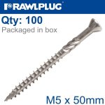 R-dsx Decking Screws M5 X 50X30 A2 Ss X100-BOX